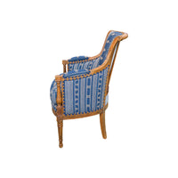 Vintage Louis XVI-Style Bergere with Scroll Back