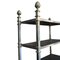 Pair of Vintage Steel and Brass Etageres