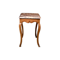 19th Century French Country Walnut Table Marble Top