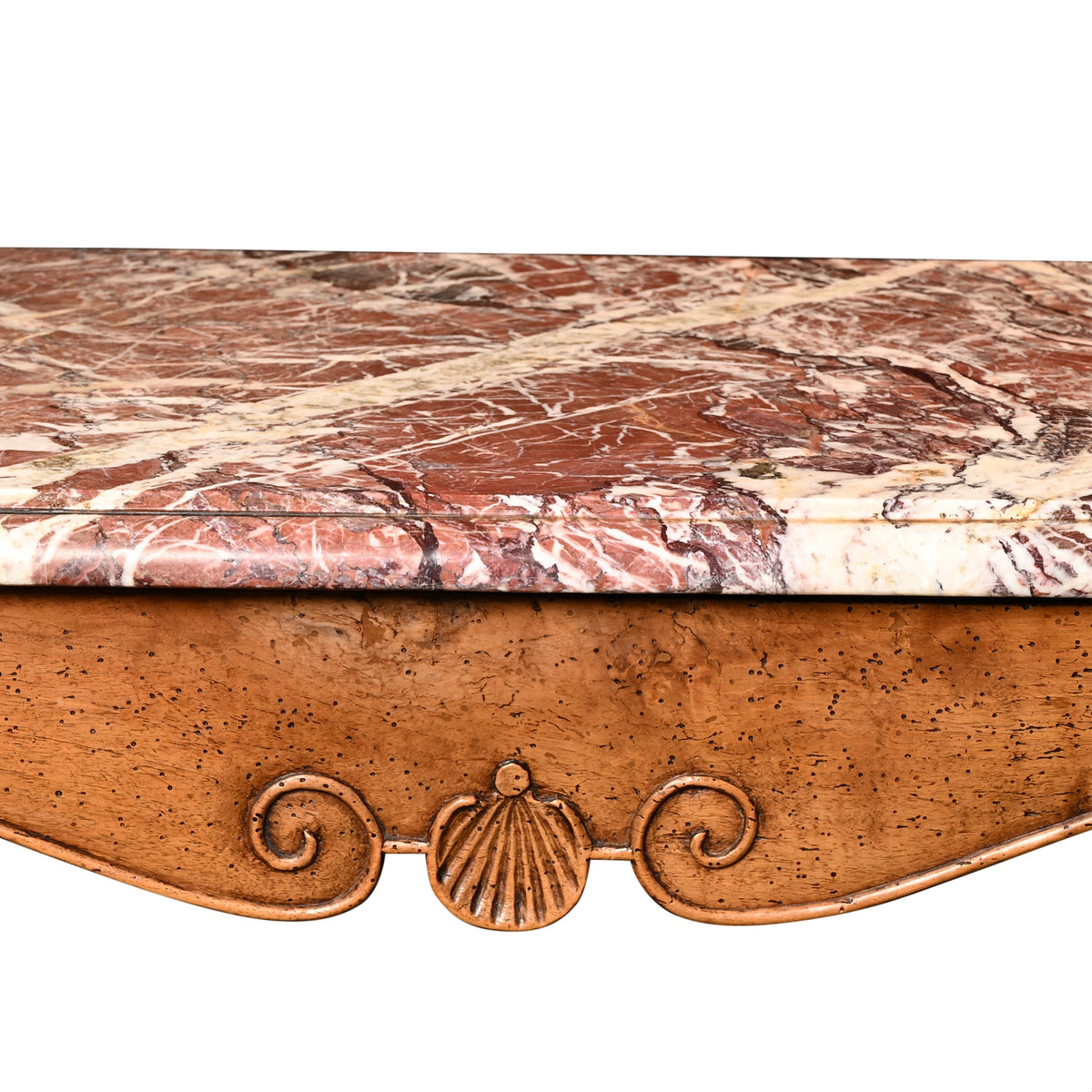 19th Century French Country Walnut Table Marble Top