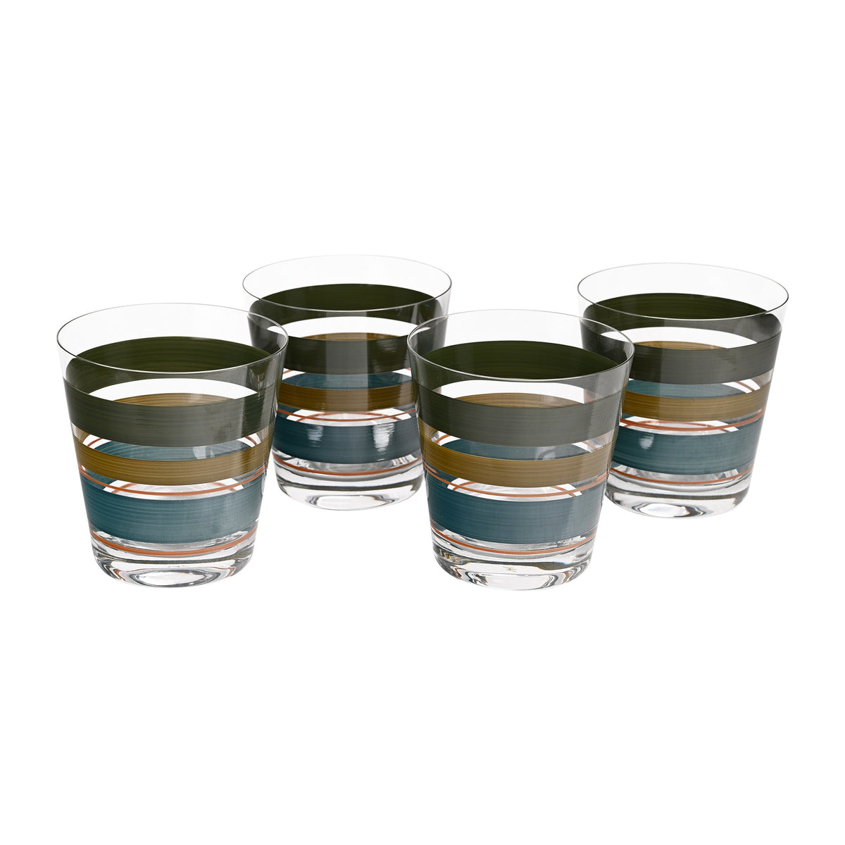 Set of Four Portofino Stripes Tumbler Glasses
