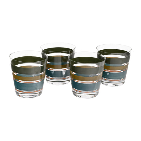 Set of Four Portofino Stripes Tumbler Glasses