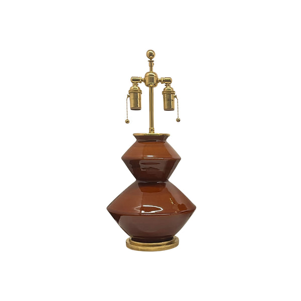 Wide Zig Zag Lamp in Amber