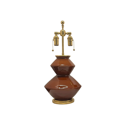 Wide Zig Zag Lamp in Amber