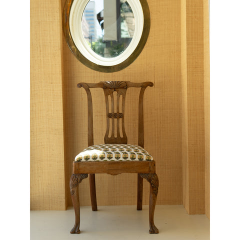 Pair of 18th c. American Side Chairs with Shell Backs and Paw Feet