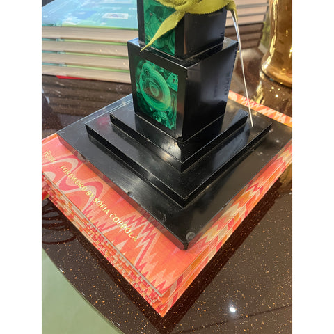 Large 19th Century French Obelisk with Malachite Inlay