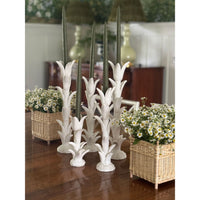 Jean Roger Tulip Candlesticks in Matte White