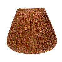 14" Silk Sari Lampshade - Red and Yellow Floral