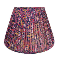 18" Silk Sari Lampshade - Aubergine and Mustard Floral