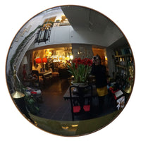 36" Convex Mirror in  Antique Bronze with Black Frame