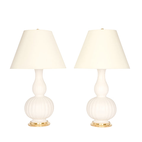 Pair of Suzanne Lamps in Matte White
