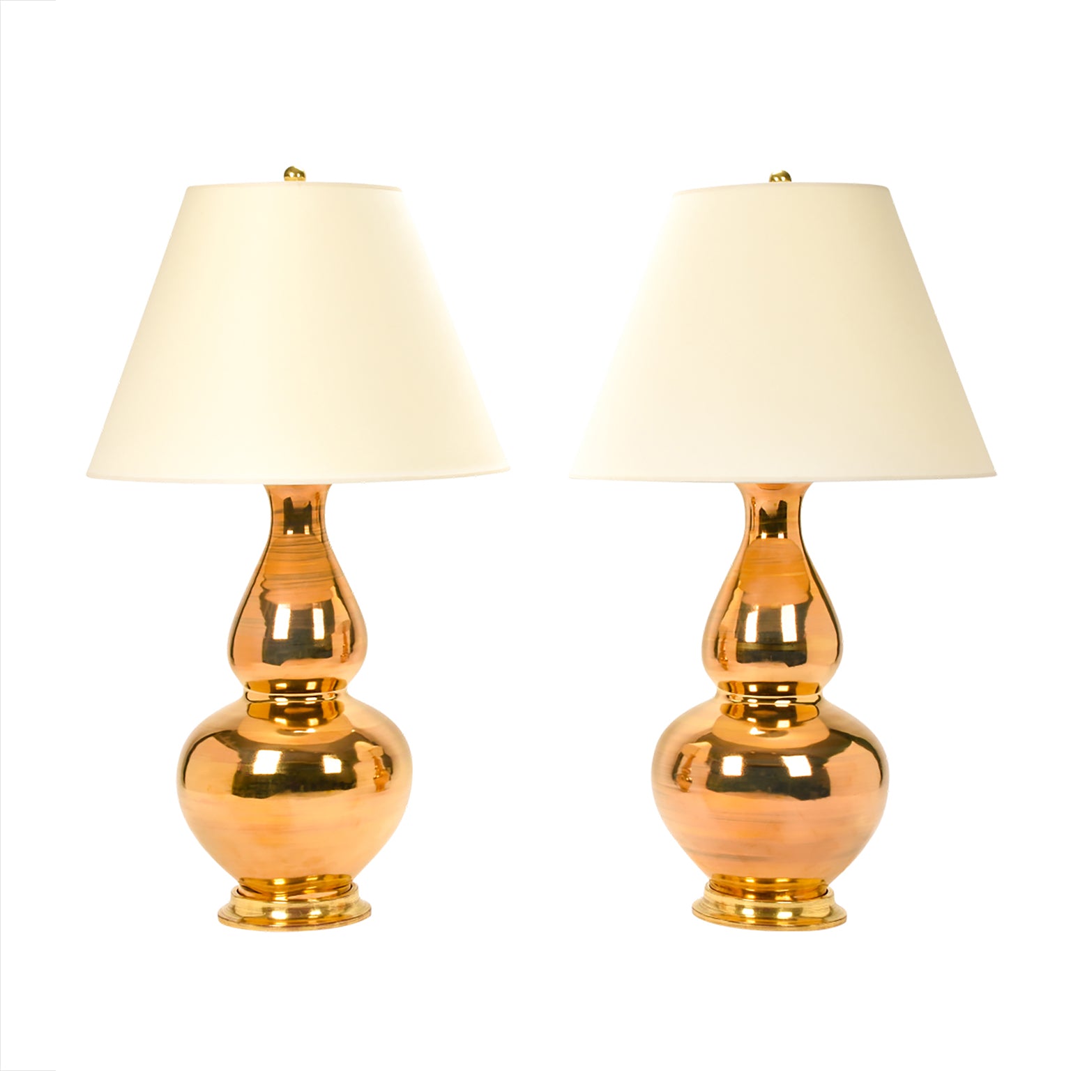 Pair of Aurora Lamps in Gold Luster