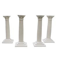 Pair of Corinthian Blanc de Chine Column Candlesticks