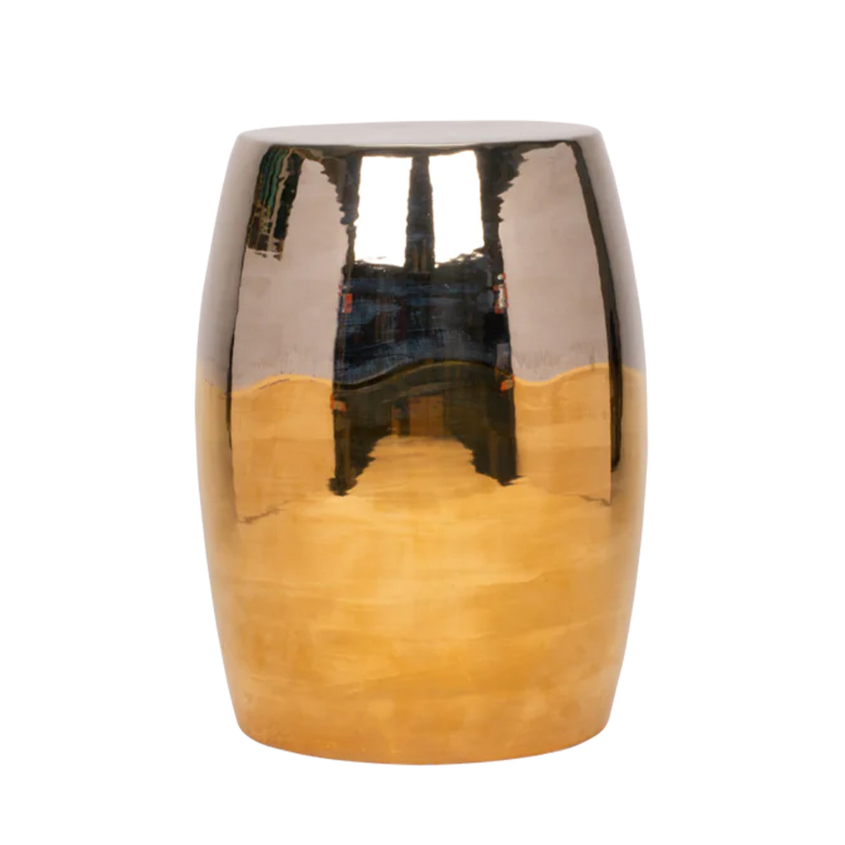 Garden Stool in Mixed Gold and Platinum Luster