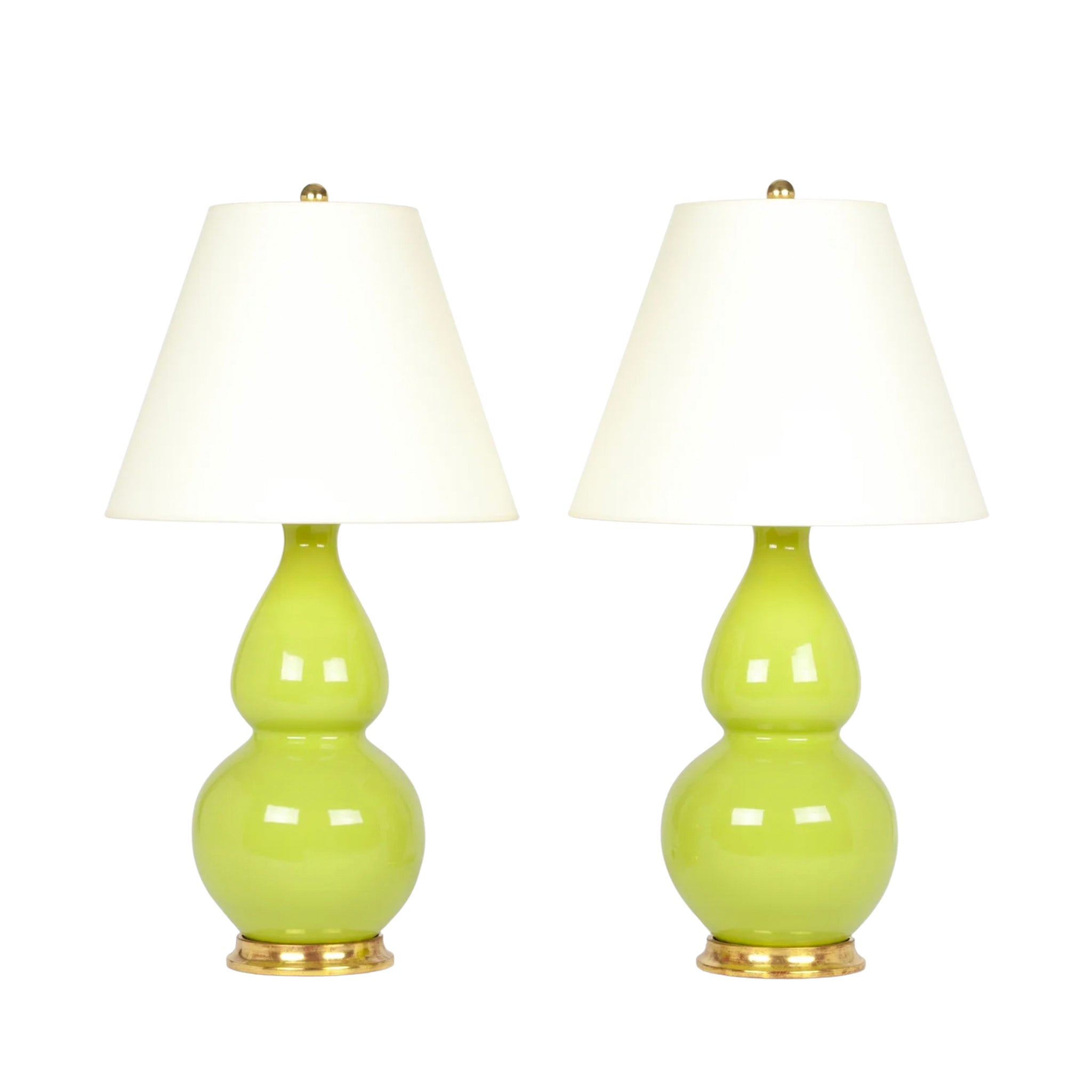 Pair of Medium Aurora Lamps in Apple Green