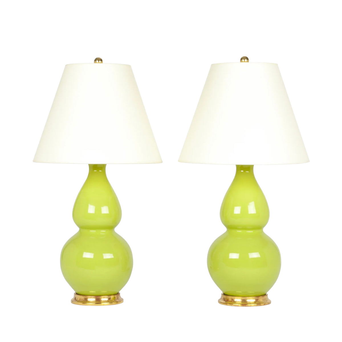 Pair of Medium Aurora Lamps in Apple Green