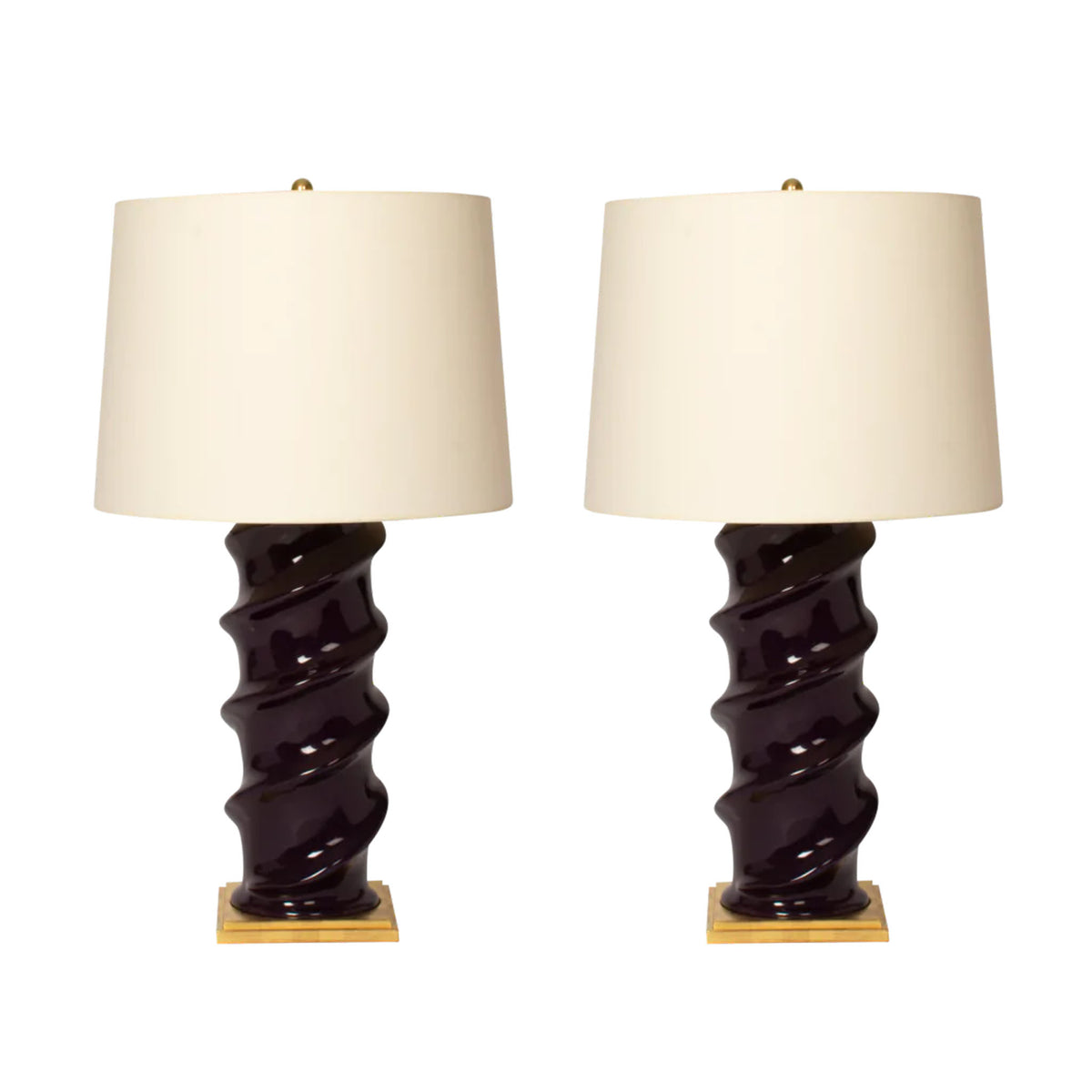Pair of Amanda Lamps in Purple