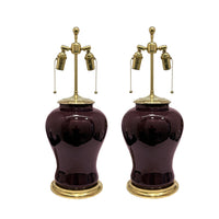 Pair of Douglas Lamps in Deep Purple