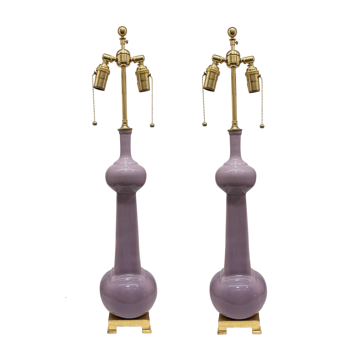 Pair of Large Hadley Lamps in Thistle