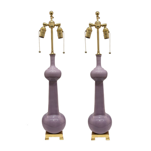 Pair of Large Hadley Lamps in Thistle