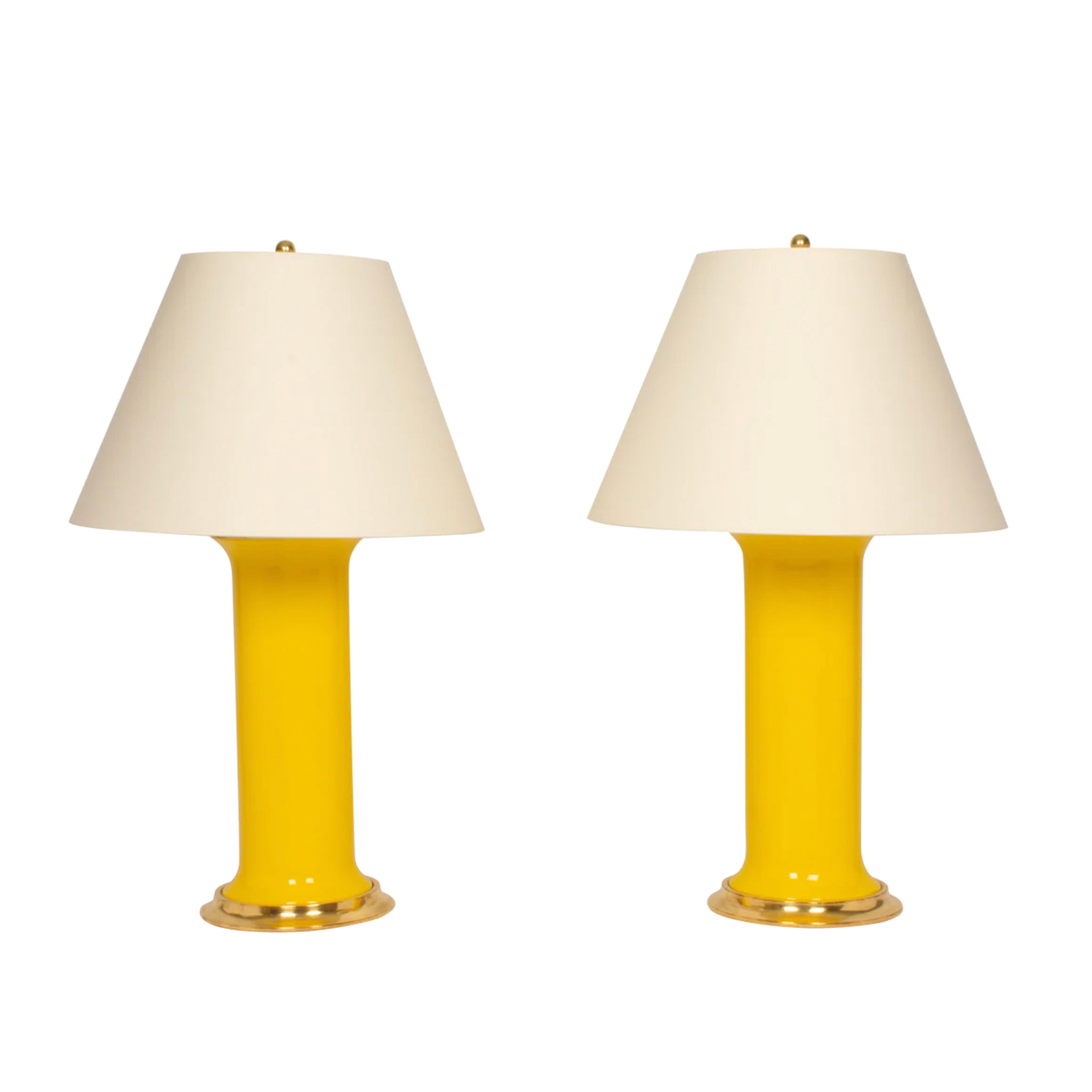 Pair of Large Patricia Lamps in Canary