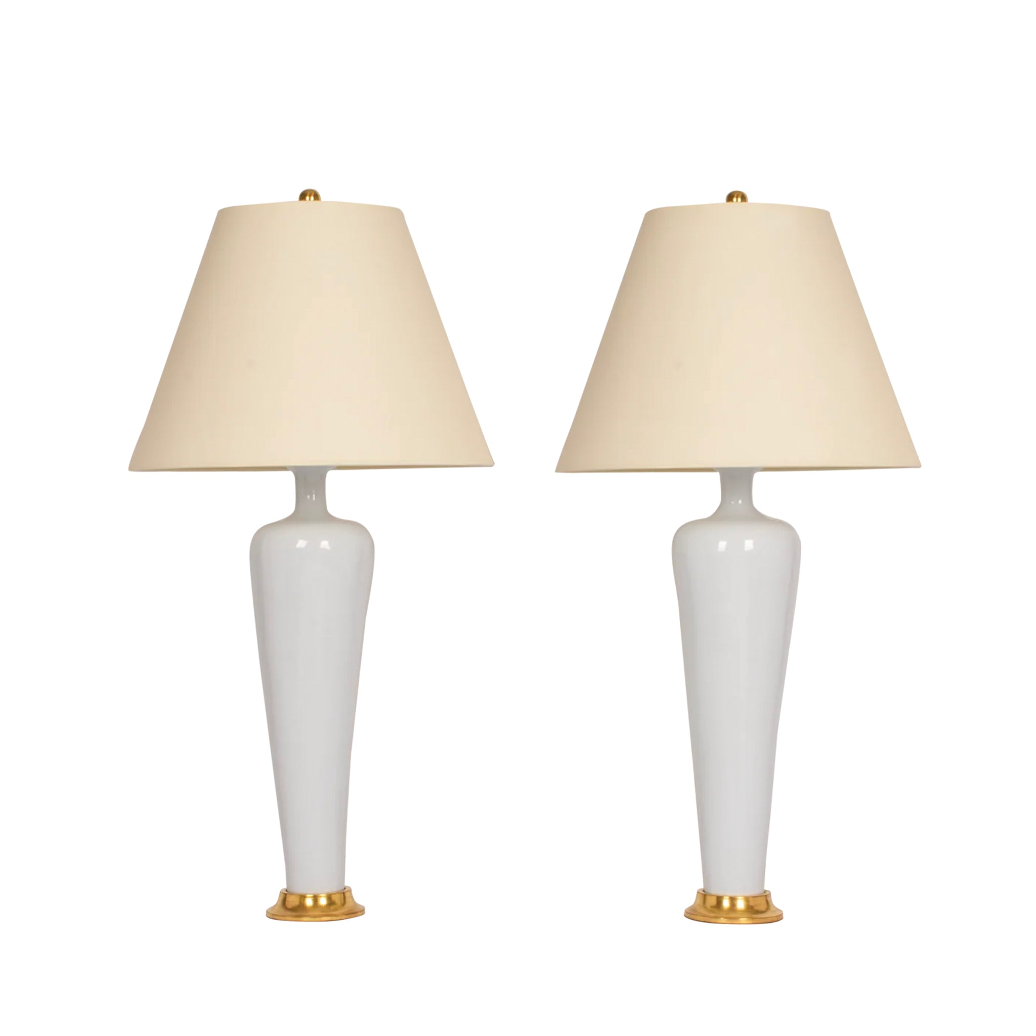 Pair of Medium Anthony Lamps in Hope Blue