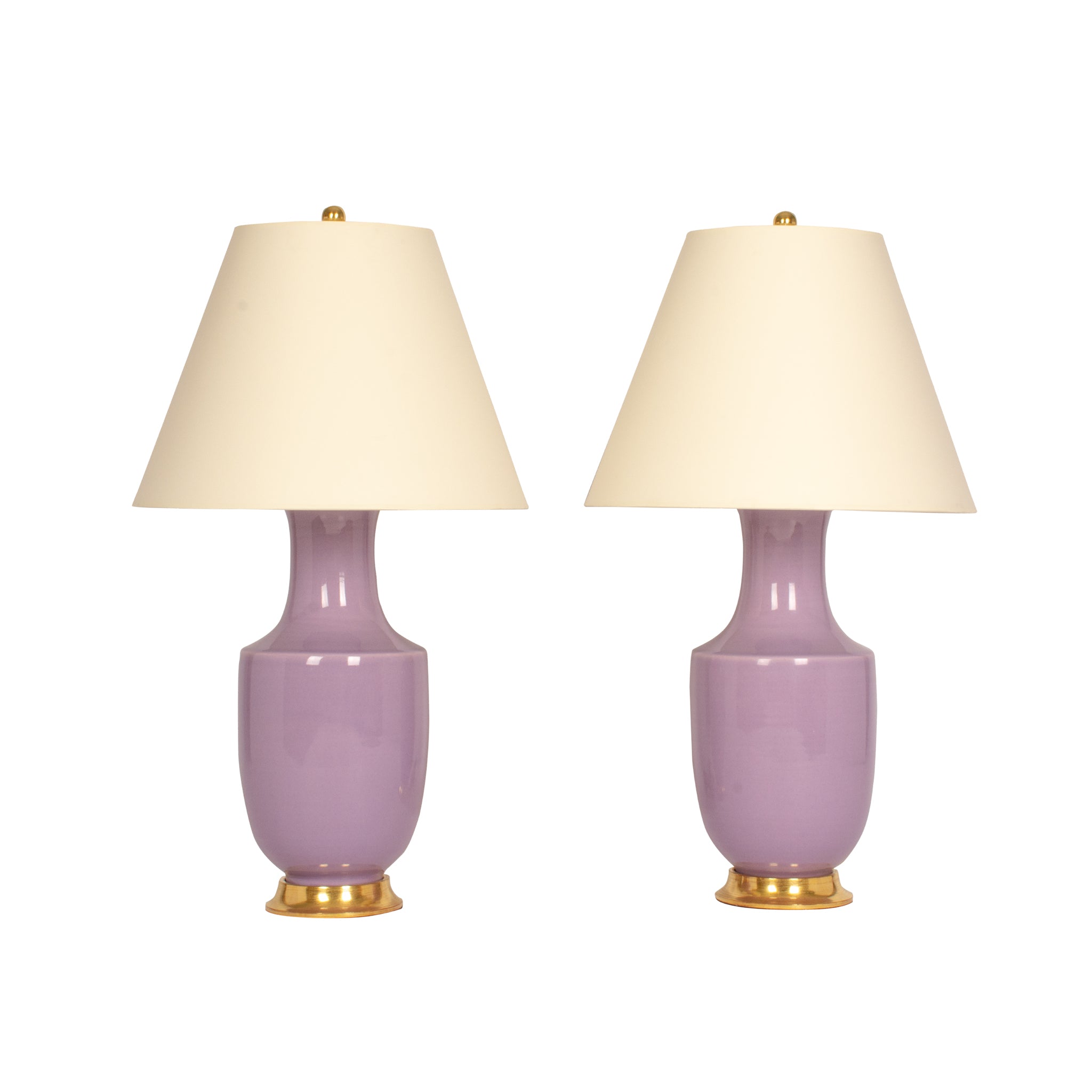 Pair of Ming Lamps in Thistle