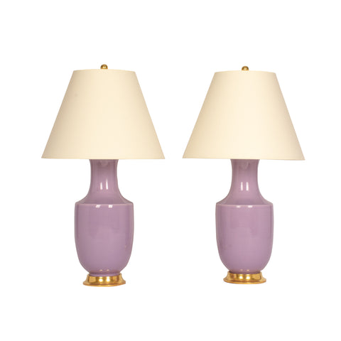 Pair of Ming Lamps in Thistle
