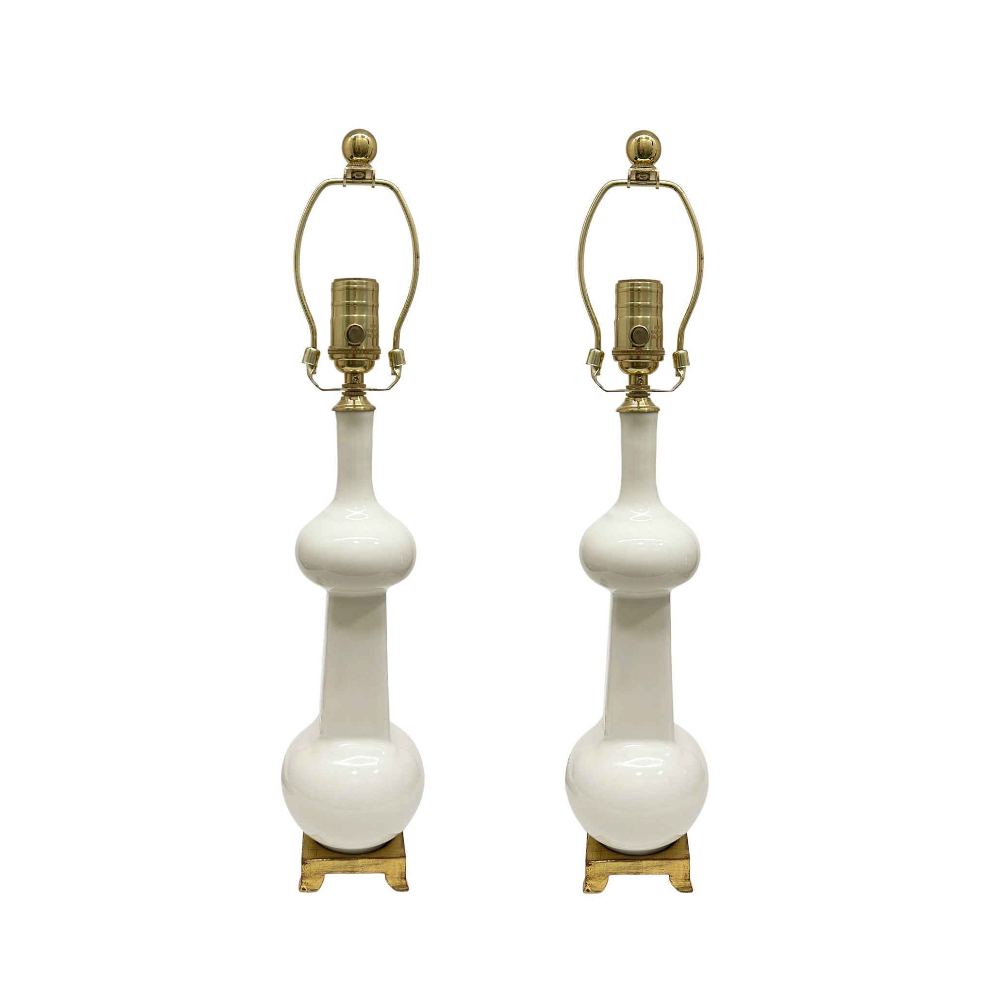Pair of Small Hadley Lamps in Blanc de Chine