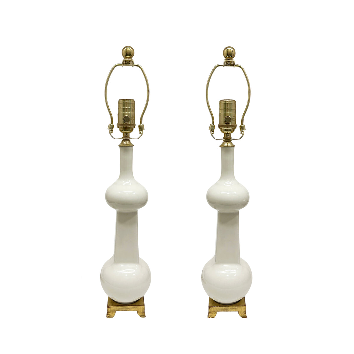 Pair of Small Hadley Lamps in Blanc de Chine