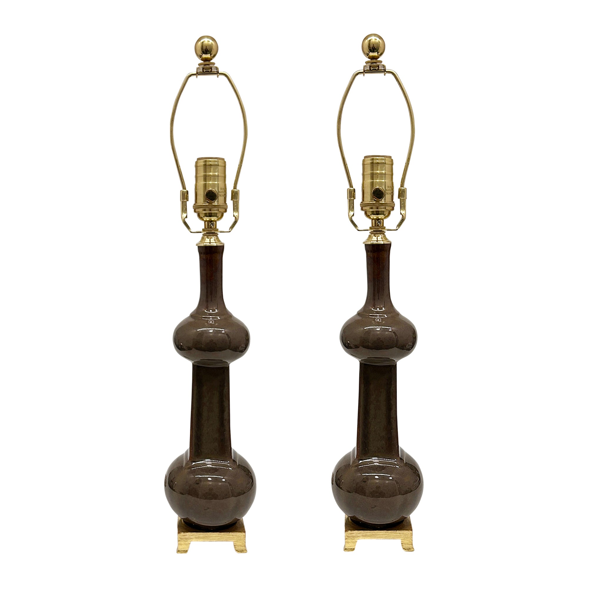 Pair of Small Hadley Lamps in Ironstone