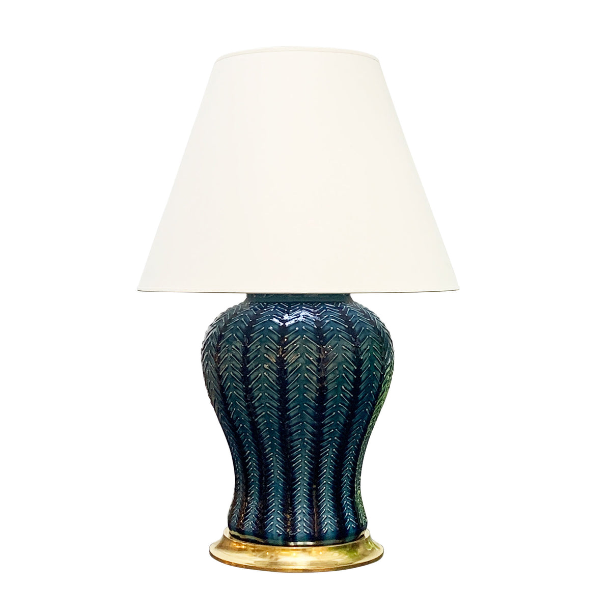 Chevron Lamp in Prussian Blue