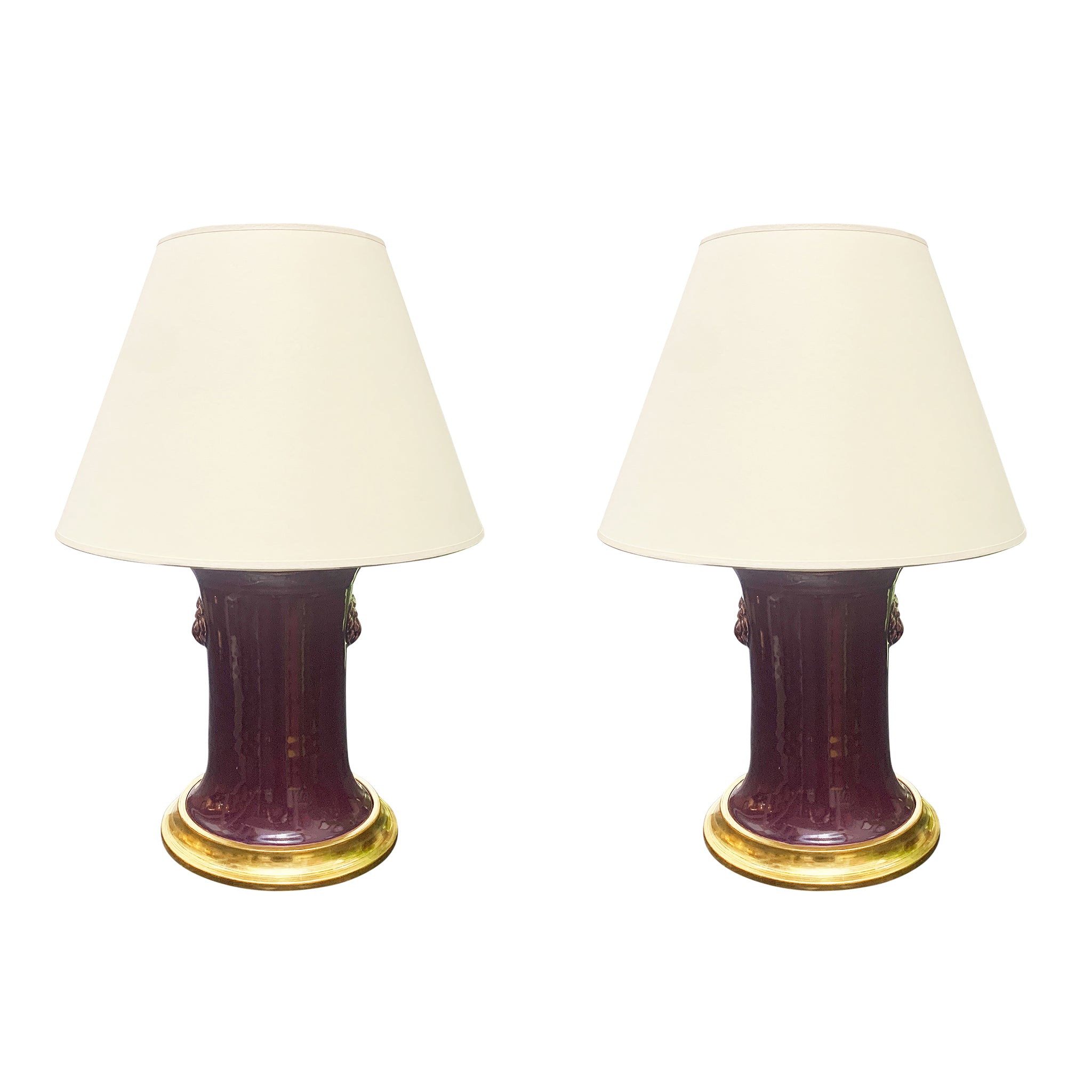 Pair of Small Patricia Lamps in Aubergine