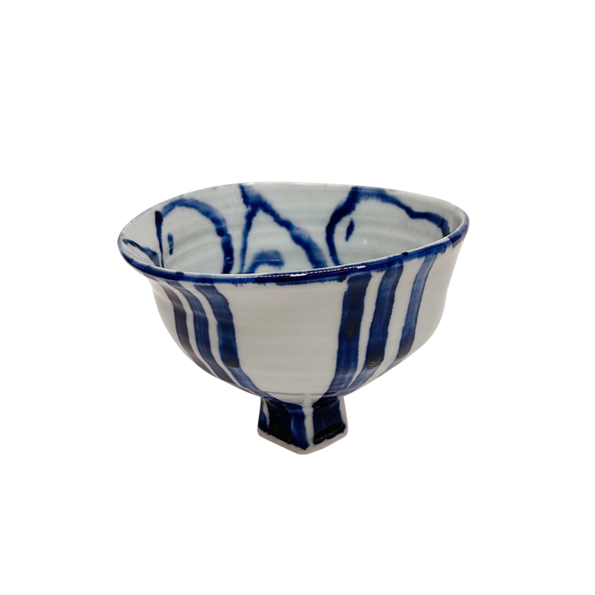 Cobalt Porcelain Footed Bowl