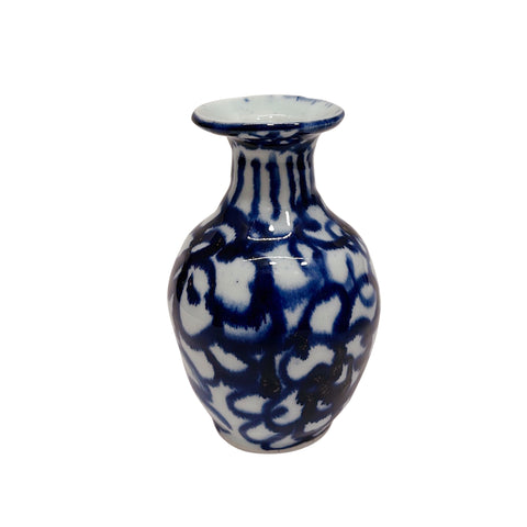 Porcelain Vase with Cobalt Flowers