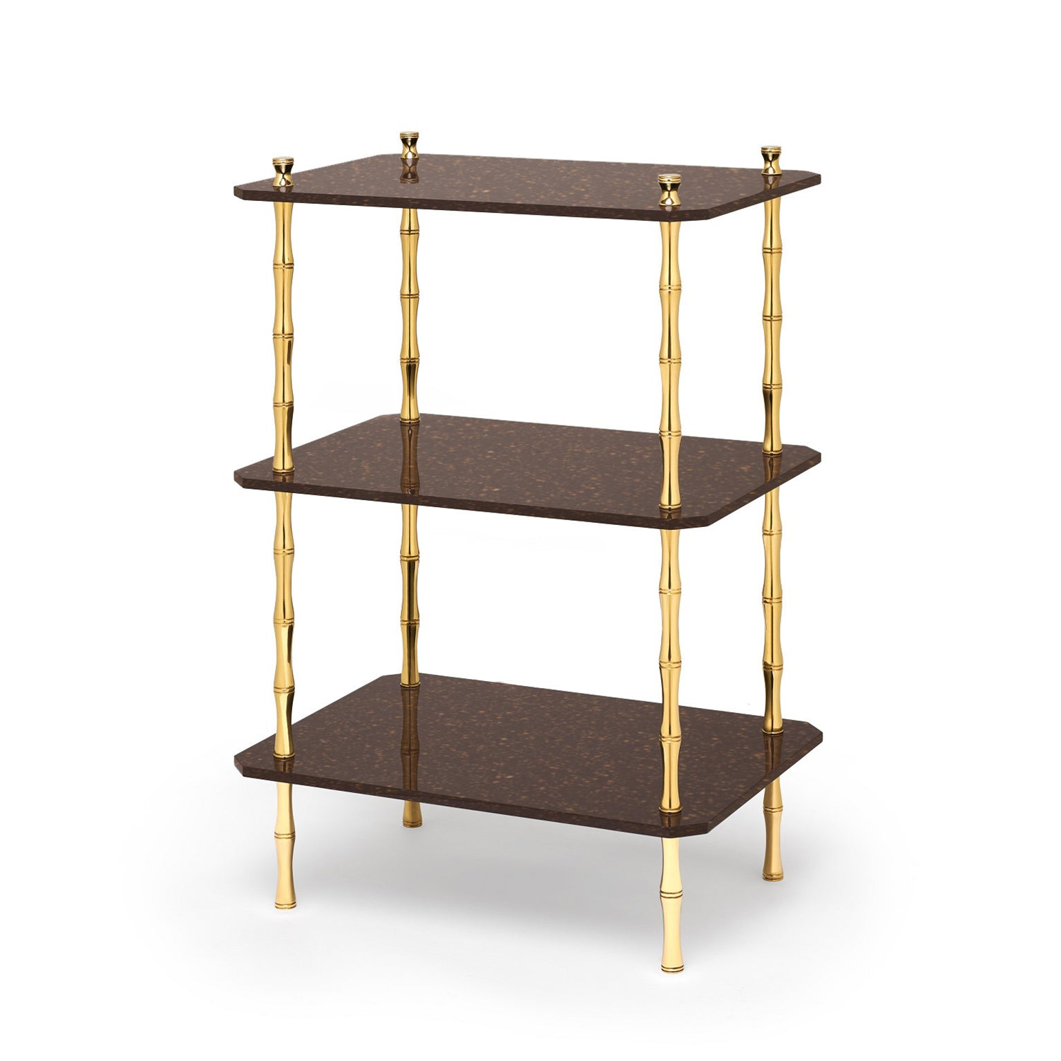 Freddie Three-Tier Table with Brass