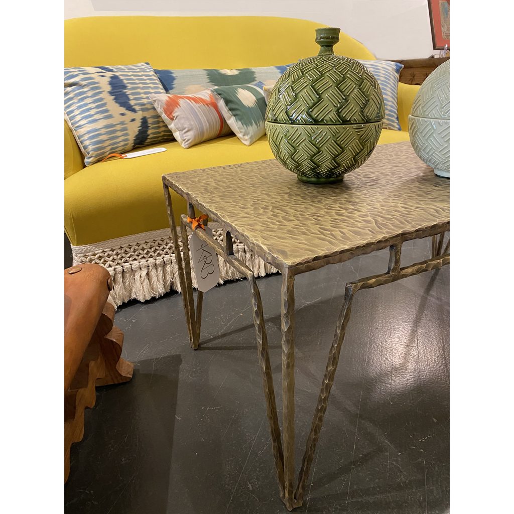Small Gouged Brass Coffee Table