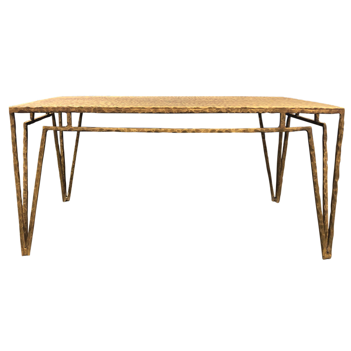 Small Coffee Table in Gouged Brass