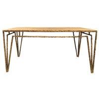 Small Coffee Table in Gouged Brass