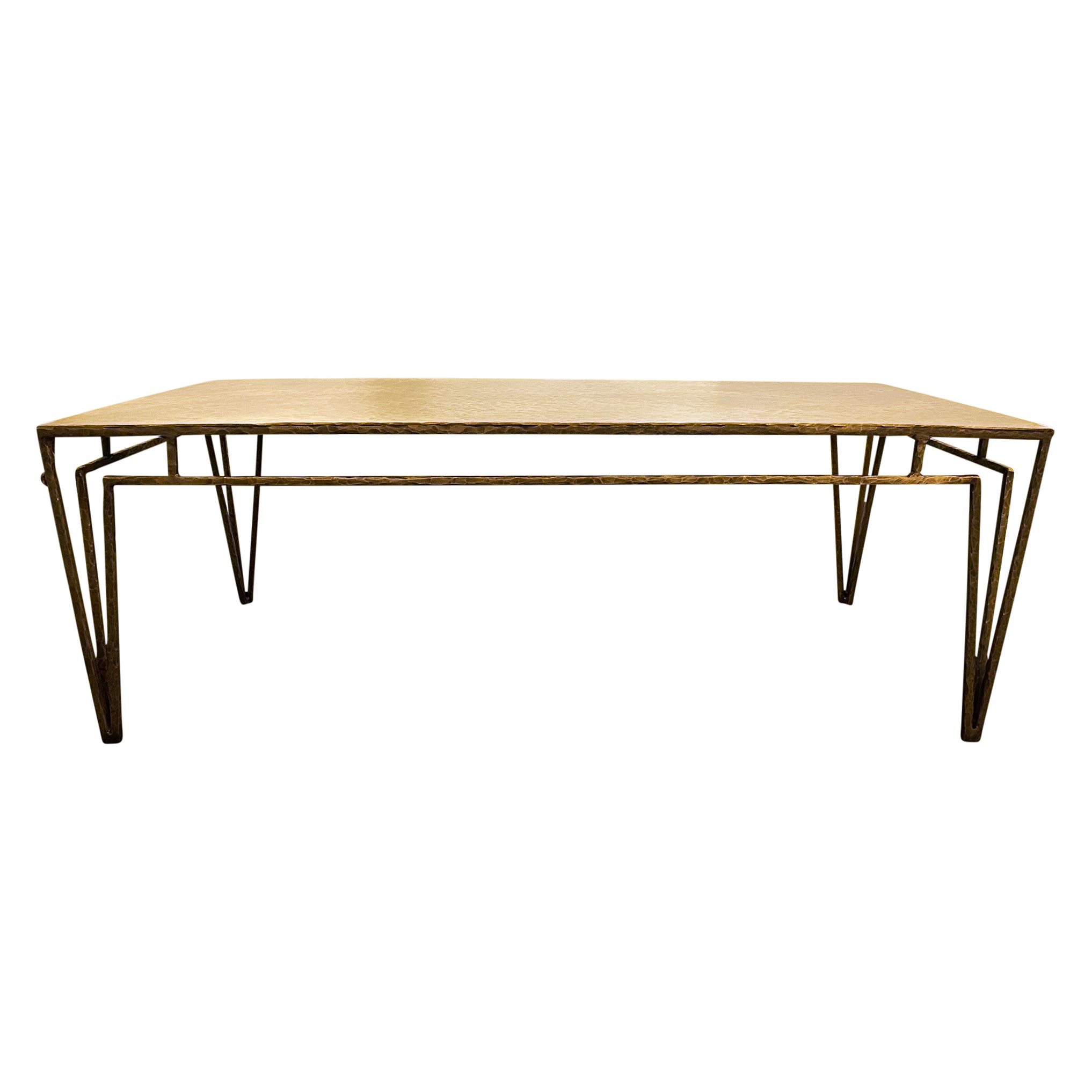 Gouged Brass Coffee Table