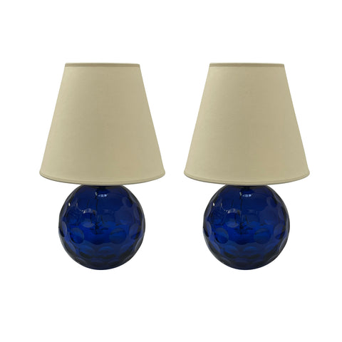 Cobalt Crystal Ball Lamp with Polished Olives