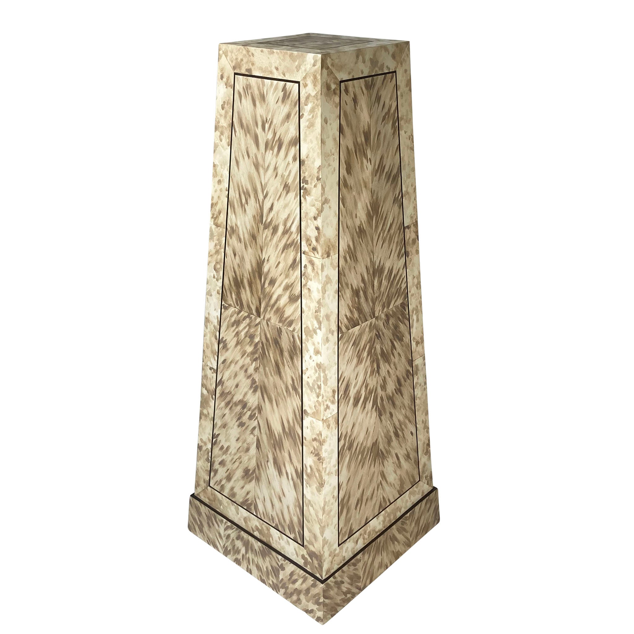 Hand-Painted Square Pedestal in Albino Tortoise