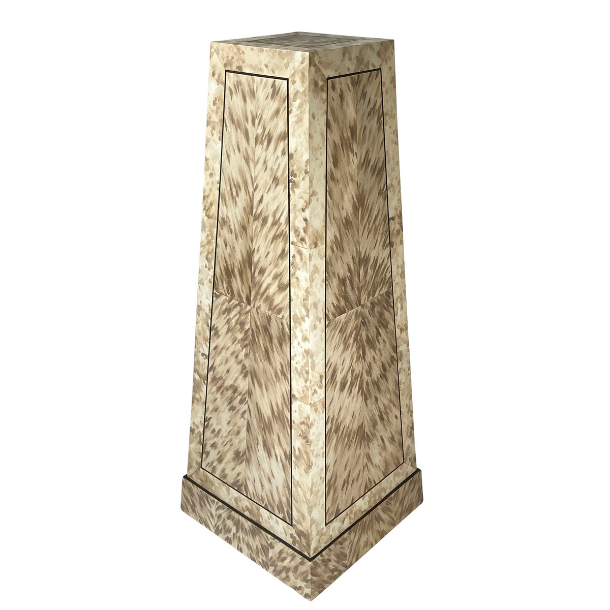 KRB Hand-Painted Square Pedestal in Albino Faux Tortoise