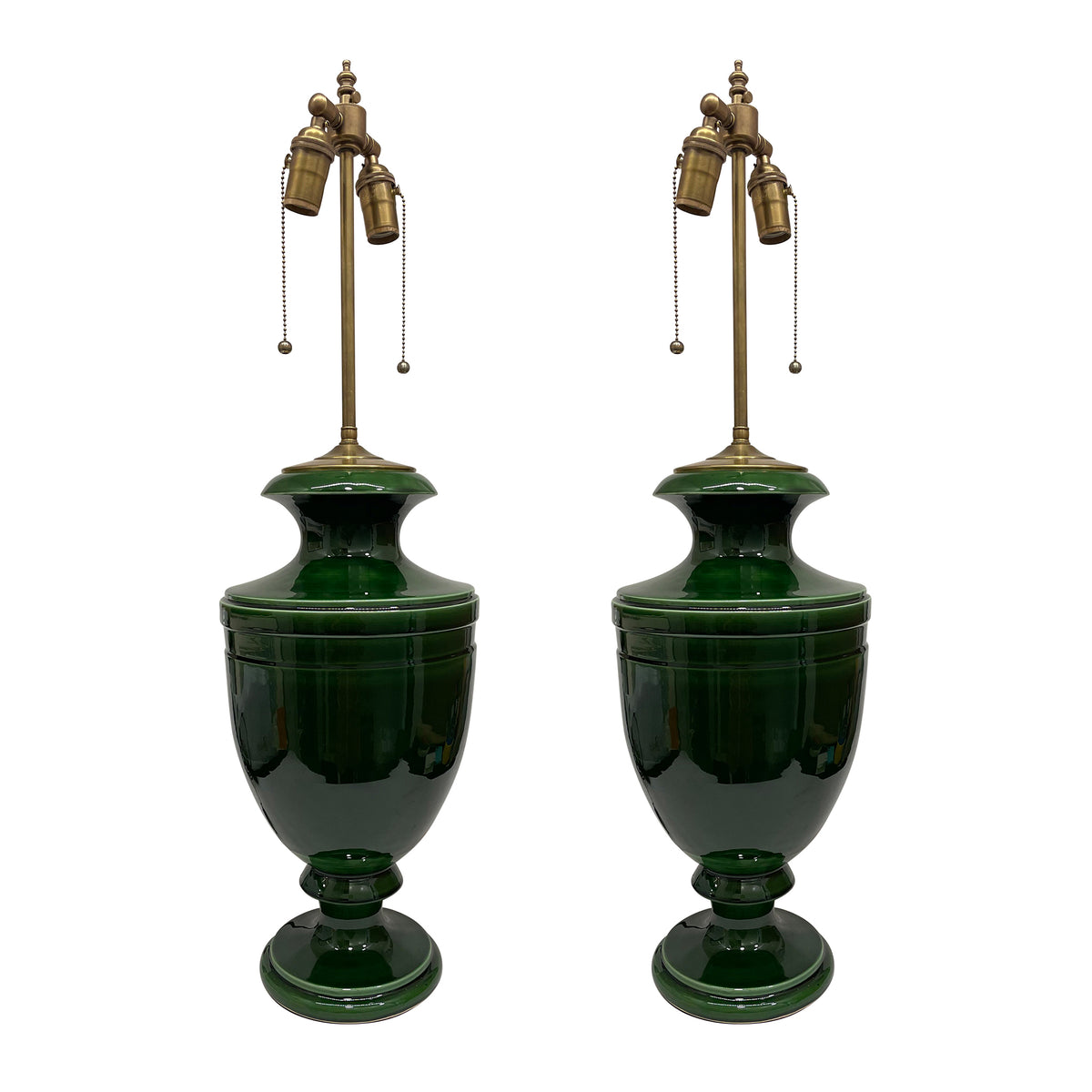 Jean Roger Large Mazarin Lamp in Olive Green