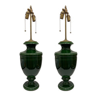 Jean Roger Large Mazarin Lamp in Olive Green