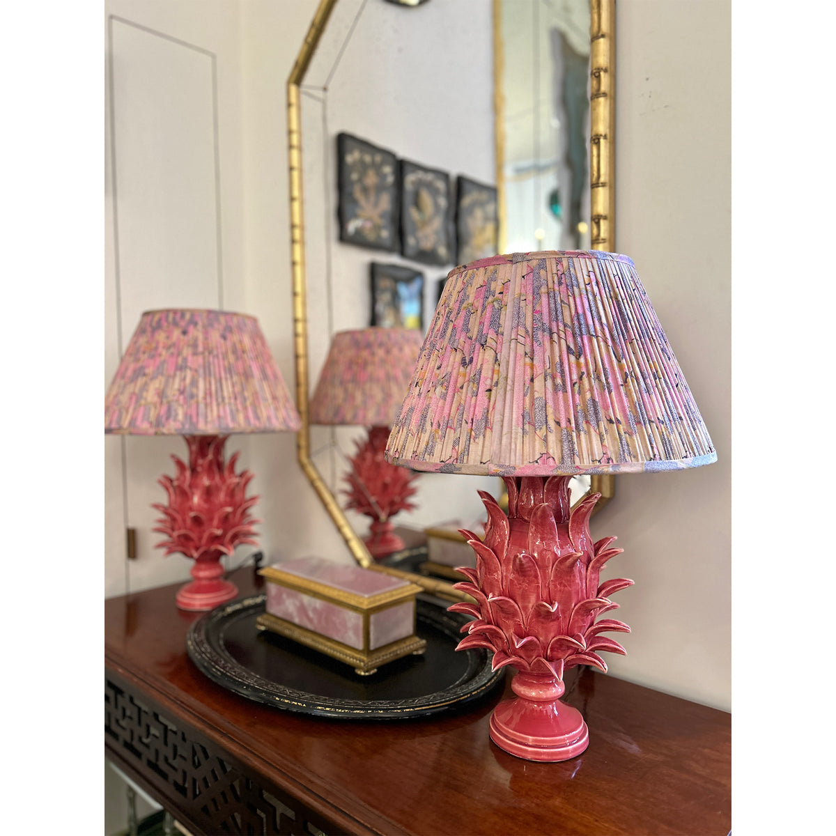 Jean Roger Medium Flame Finial Lamp in Rose