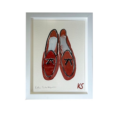 Kate Schelter, Red Belgian Shoes with Black Piping