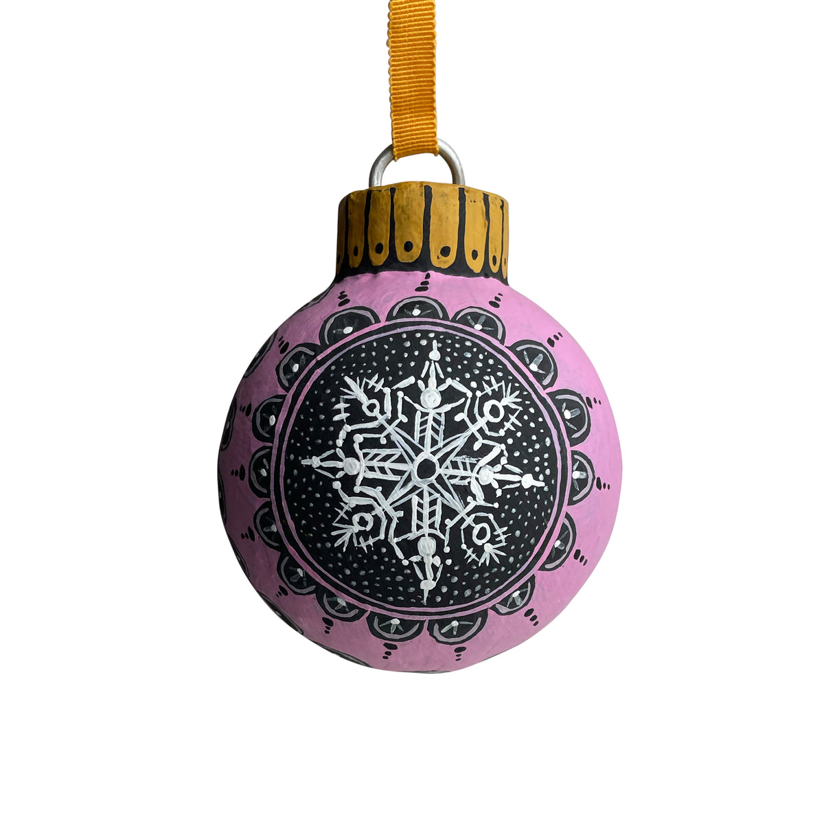 Papier Mache 4" Round Ornament