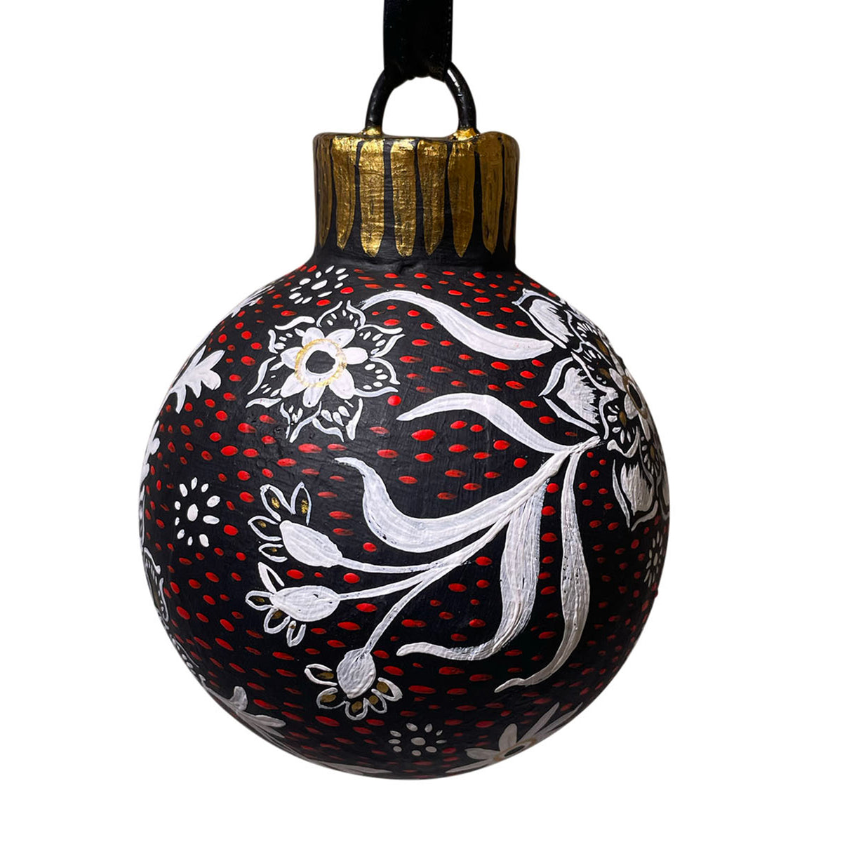Papier Mache 4" Round Ornament