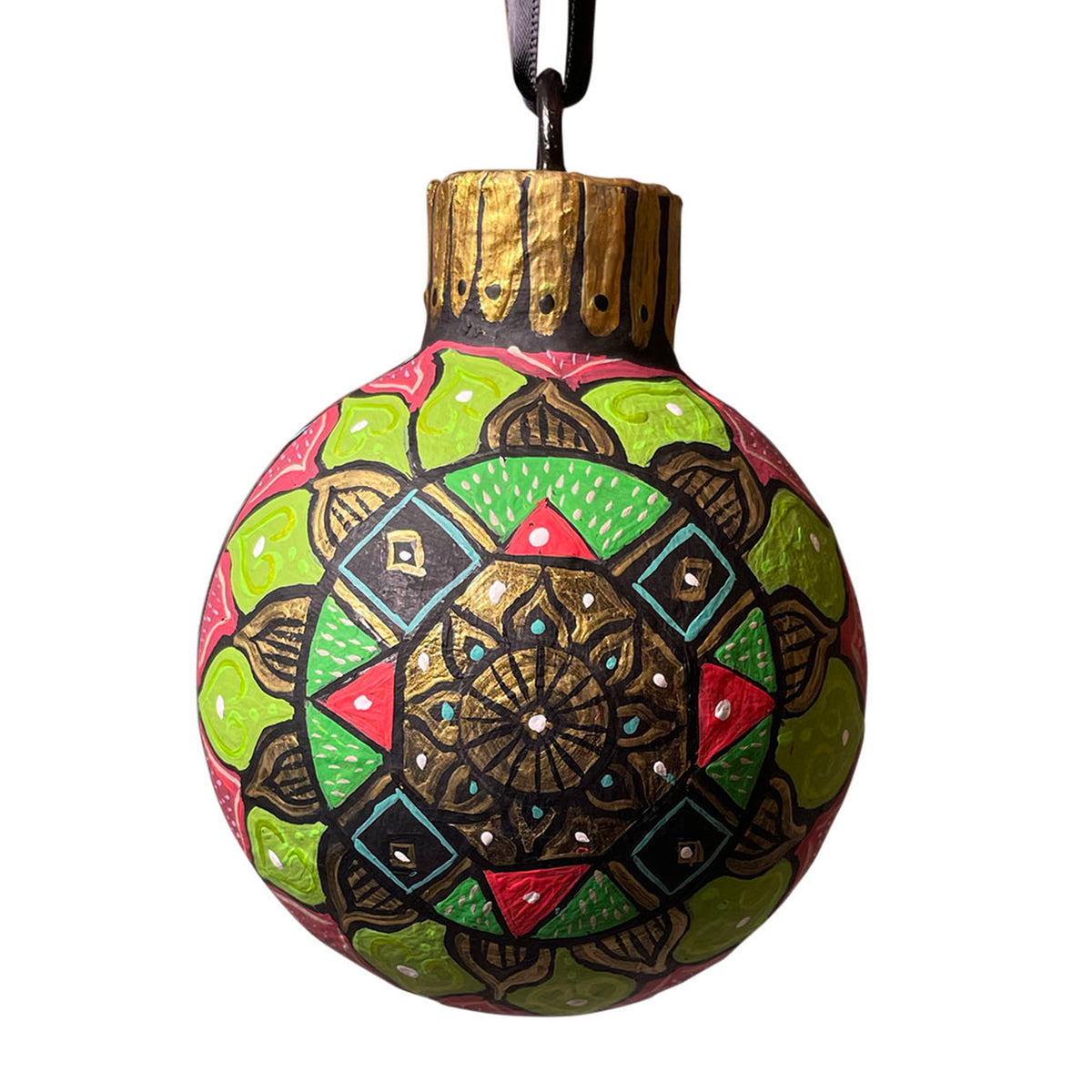 Papier Mache 4" Round Ornament
